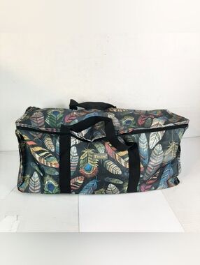BALEINE Extra Large Multicolor Feather Design Utility Tote Bag